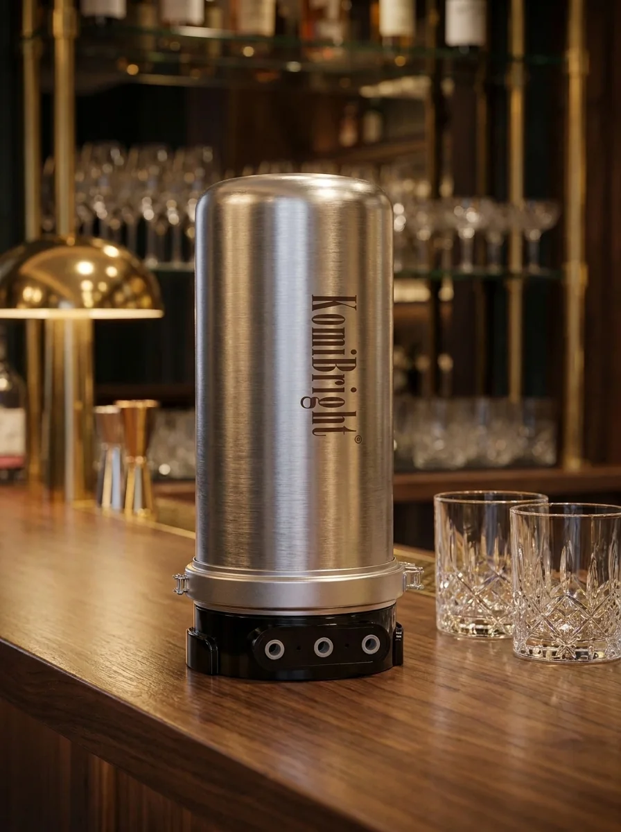 Behind the bar, among the glassware it will be filling.